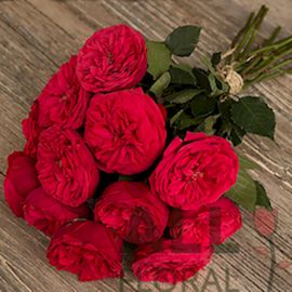 Букет красных пионовидных роз